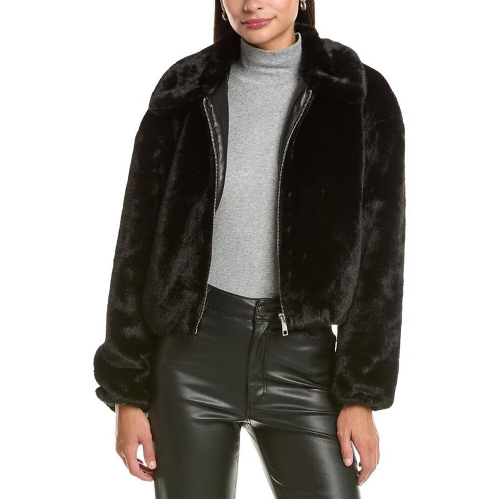Cece Womens  Zip Front Short Blouson Jacket, Black